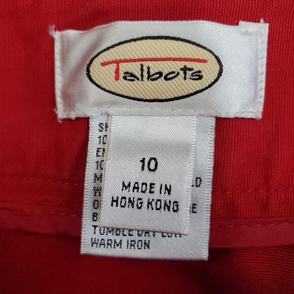 Talbots Cotton Red Embroidered Sequined A-Line Side-Zip Skirt Size 10 Vintage - Picture 3 of 4
